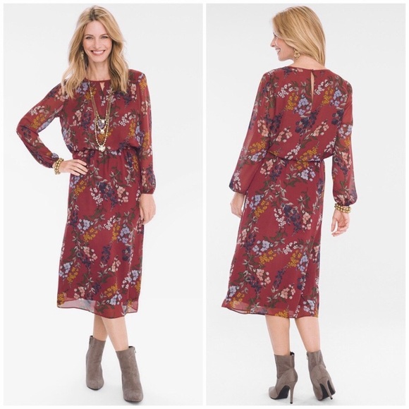Chico's Dresses & Skirts - Chico’s Floral Keyhole Dress Size Large